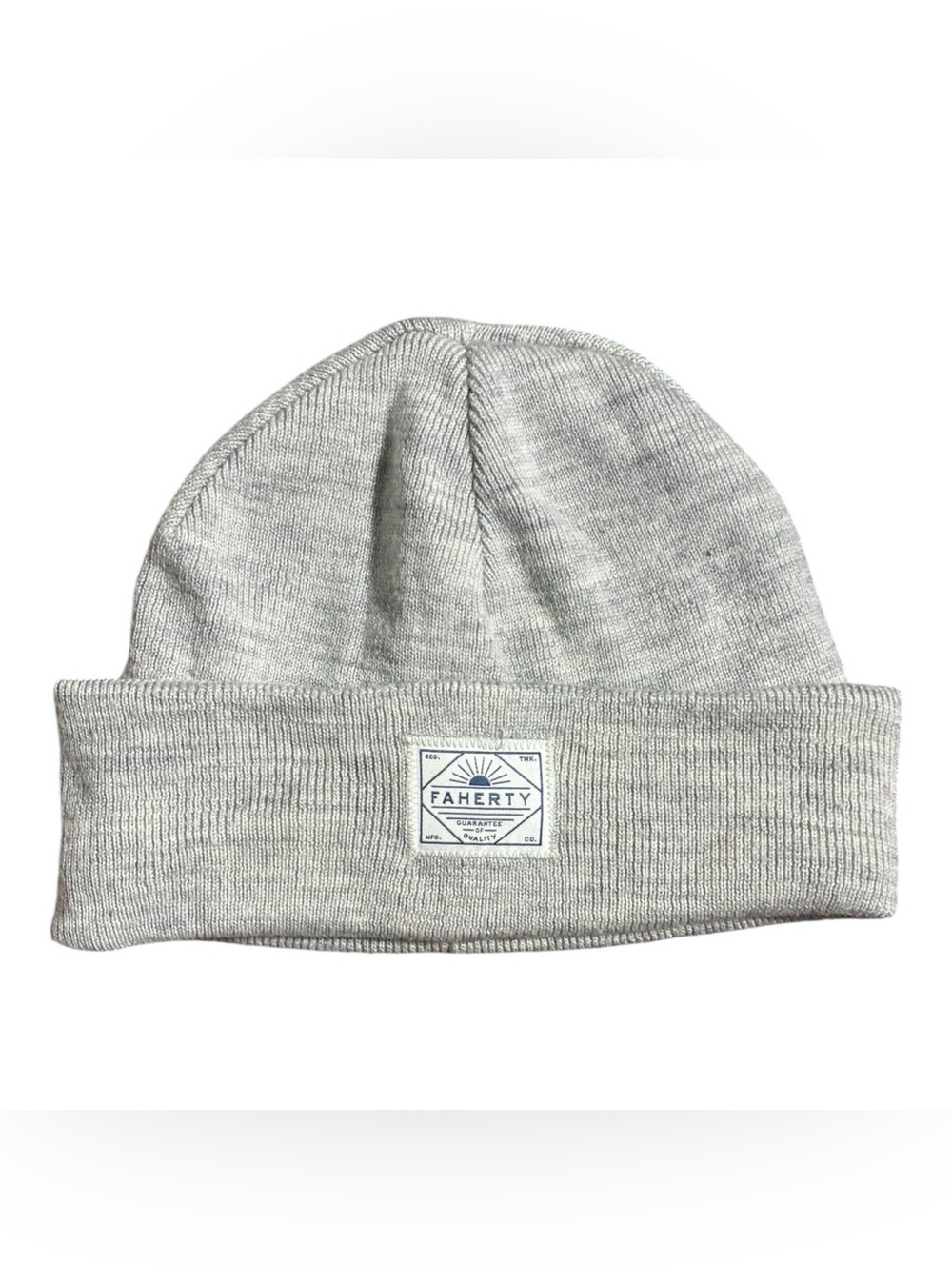 Faherty 100% merino wool light gray unisex beanie